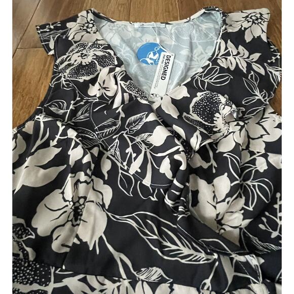 NWT Cupshe Sleeveless Tie‎ Waist Ruffle V Neck Floral Print Dress Size Small - Picture 2 of 6